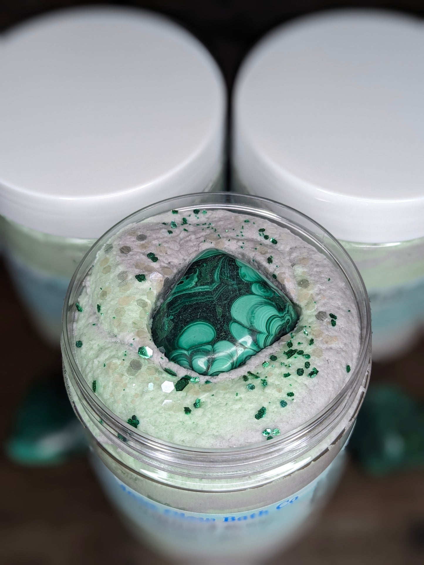 Malachite Crystal Infused Whipped Soap