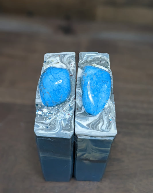 Blue Howlite Crystal Infused Handmade Soap Bar