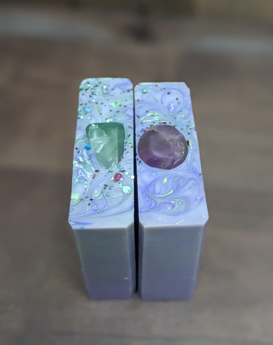 Fluorite Crystal Infused Handmade Soap Bar