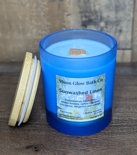 Sunwashed Linen Wood Wick Candle